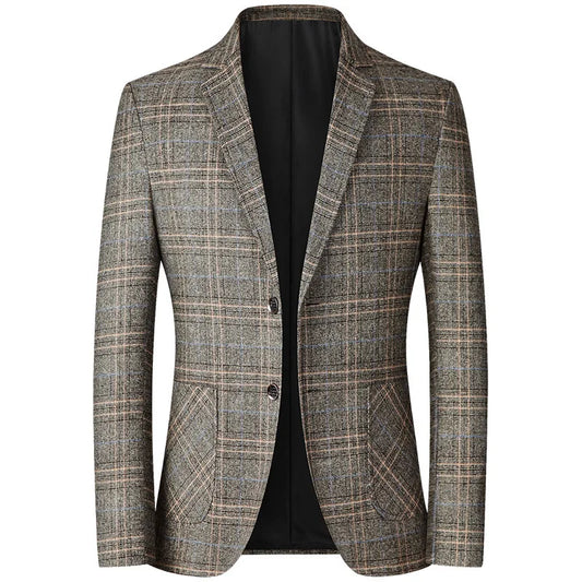 Spring Slim-Fit Single-Breasted Jacket for Middle-Aged