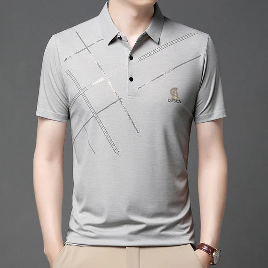 Men’s Summer Striped Polo Shirt