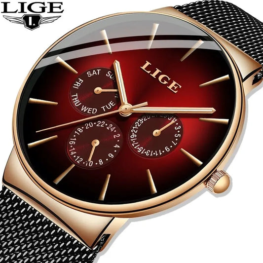 New LIGE Ultra-Thin Men's Watch
