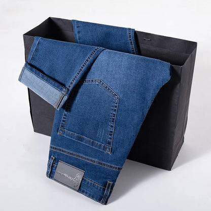 2025 Men’s High Waist Stretch Cotton Jeans