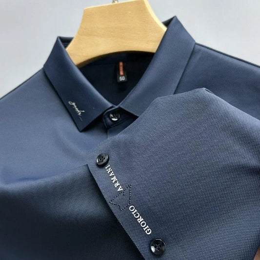 High-End Ice Silk Polo Shirt for Men