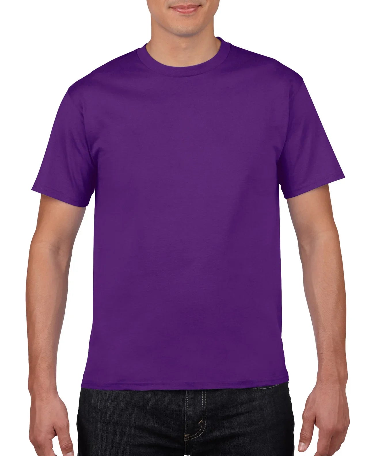 Solid Color O-Neck Tee for Men