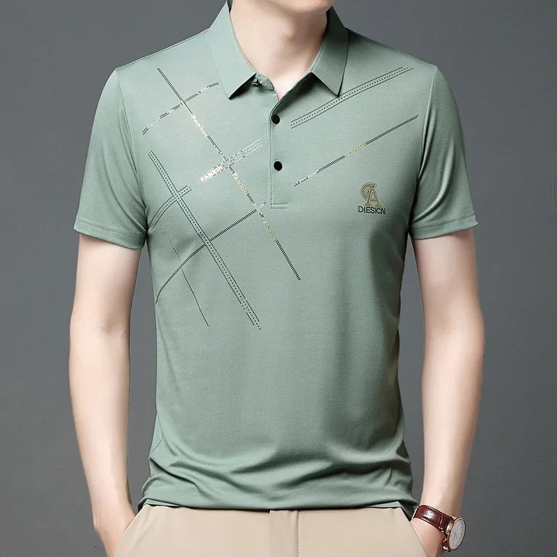 Men’s Summer Striped Polo Shirt