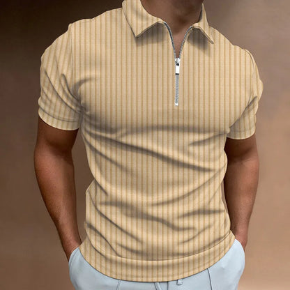 2025 Summer Men’s Striped Polo Shirt