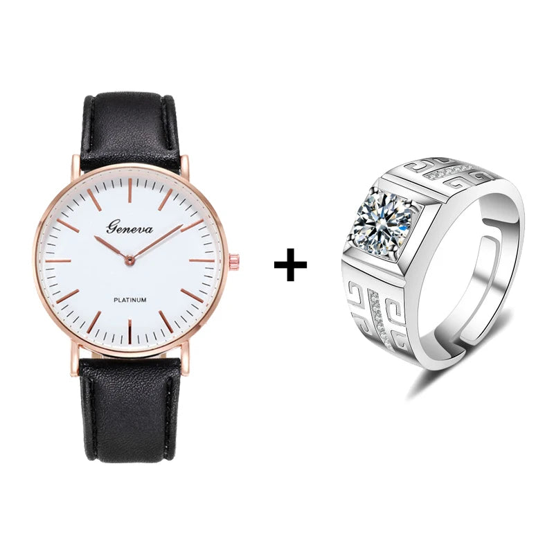 Men’s Ultra-Thin Leather Quartz Watch