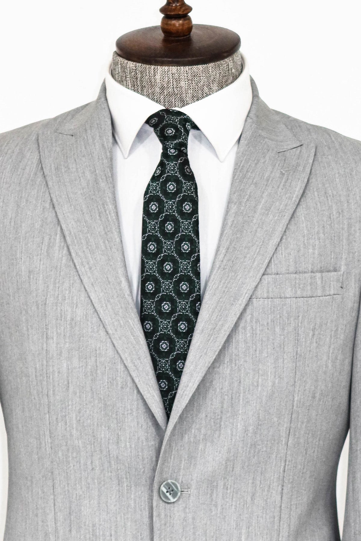 KOALA SYDNEY  2 Piece Plain Slim Fit Grey Men Suit and Shirt Combination -