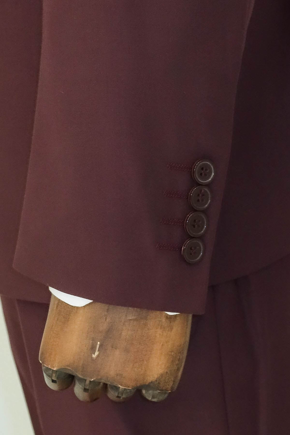 KOALA SYDNEY  Wide Peak Collar Slim Fit Burgundy Men Double-Breasted Suit -