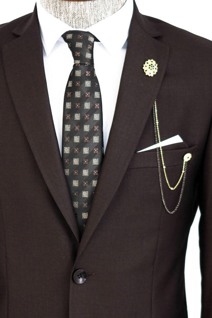 KOALA SYDNEY  2 Buttons 2 Piece Brown Men Suit -