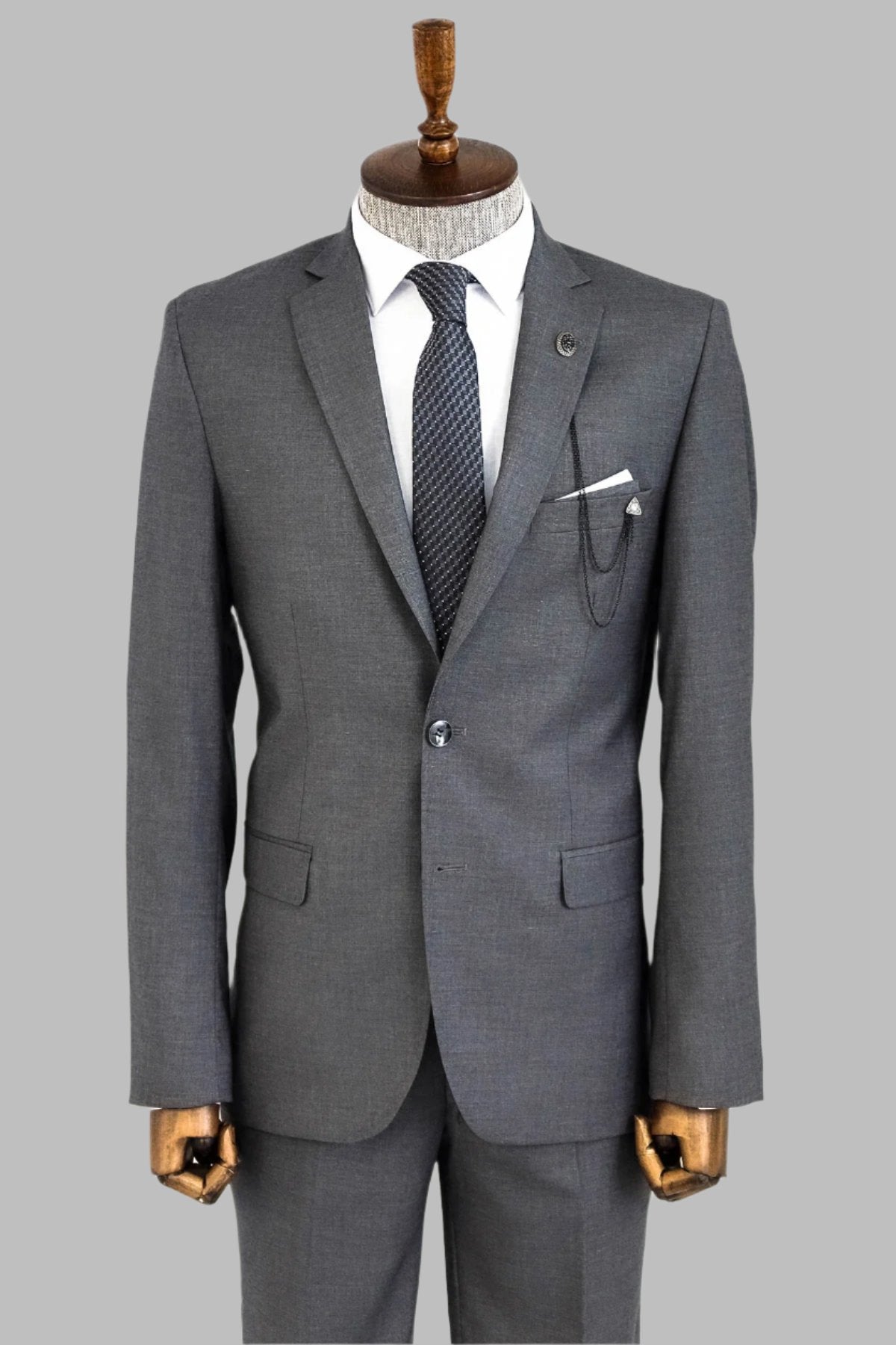 KOALA SYDNEY  Two Buttons Two Piece Grey Men Suit -