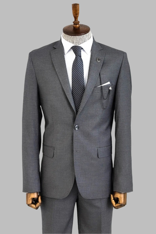 KOALA SYDNEY  Two Buttons Two Piece Grey Men Suit -