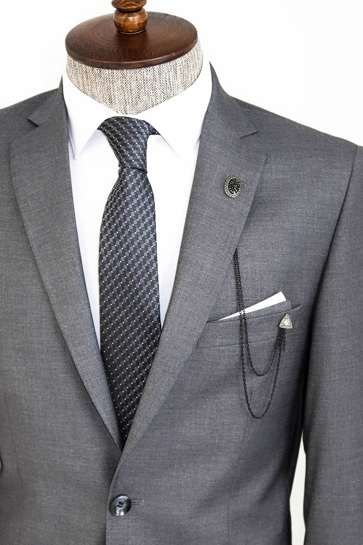 KOALA SYDNEY  Two Buttons Two Piece Grey Men Suit -