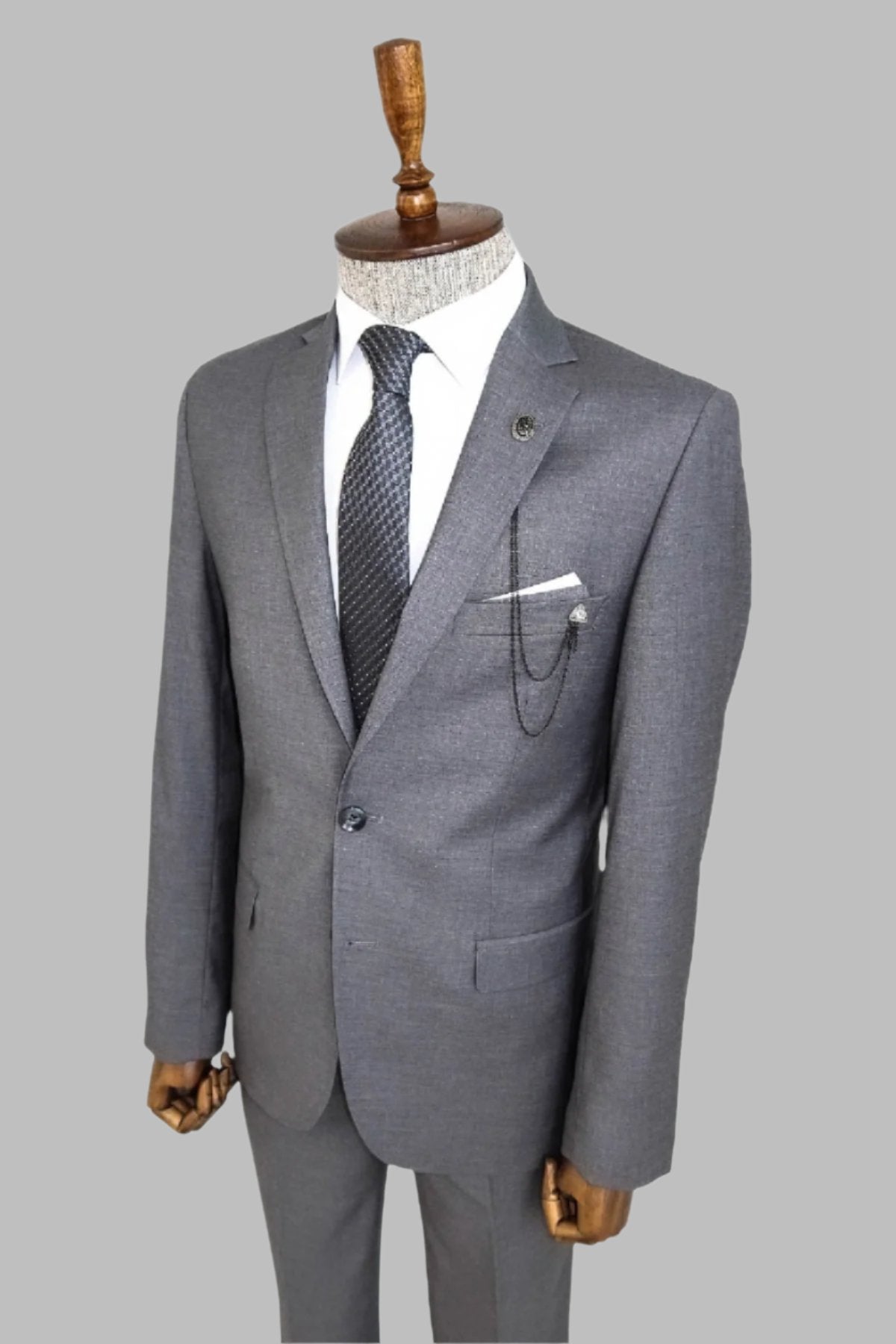 KOALA SYDNEY  Two Buttons Two Piece Grey Men Suit -