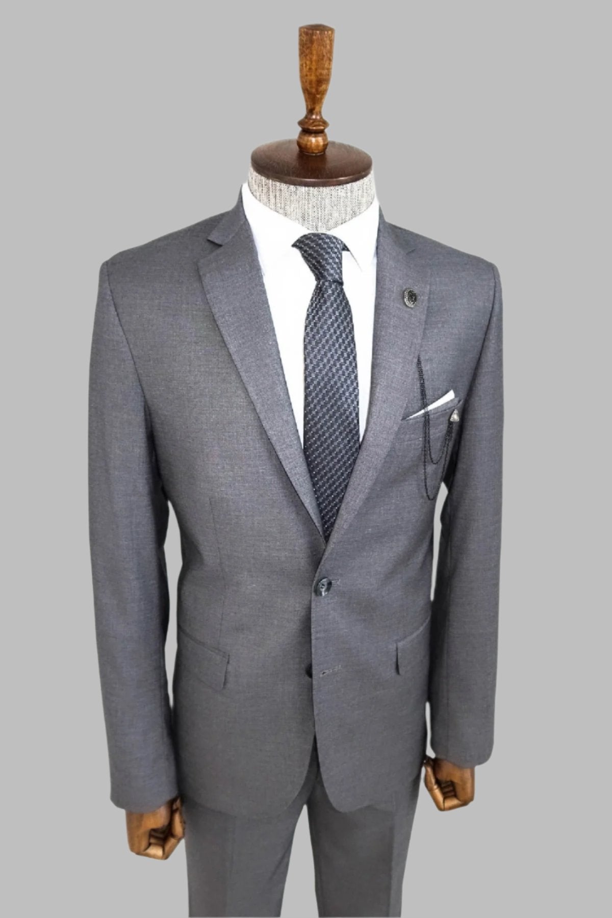 KOALA SYDNEY  Two Buttons Two Piece Grey Men Suit -