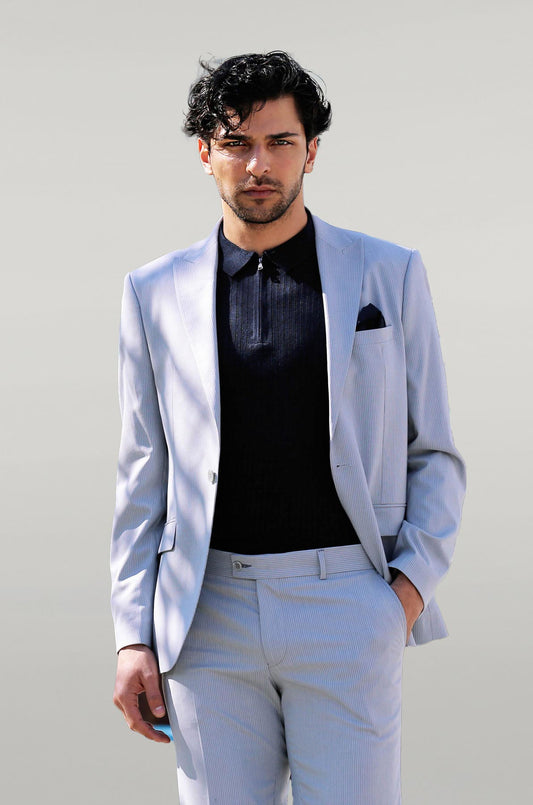 KOALA SYDNEY  2 Piece Striped Light Blue Men Suit -