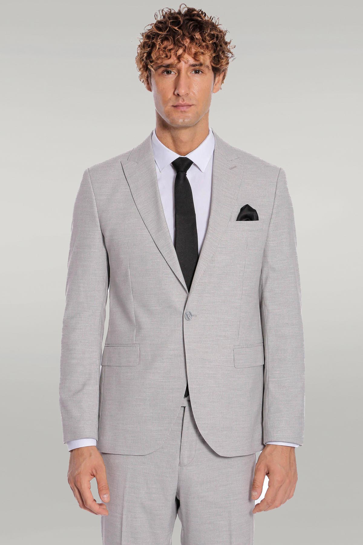 KOALA SYDNEY 2 Piece Striped Grey Men Suit