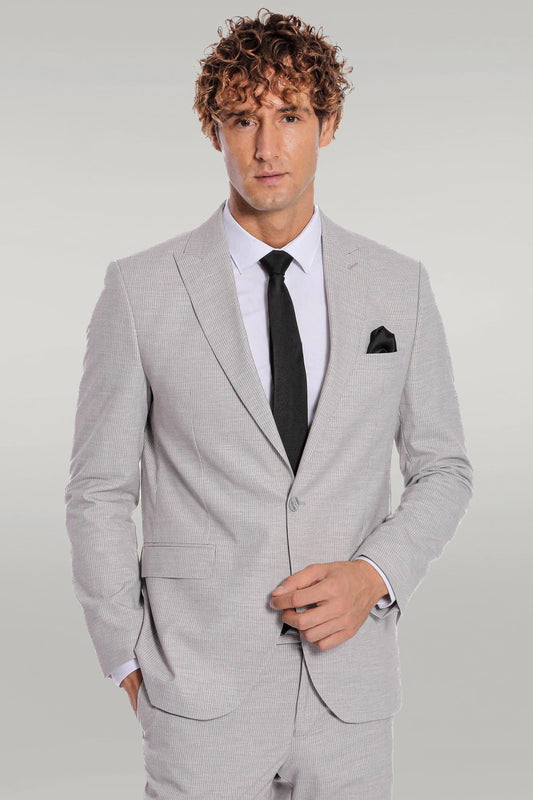 KOALA SYDNEY 2 Piece Striped Grey Men Suit