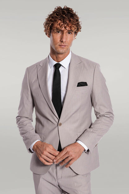 KOALA SYDNEY 2 Piece Striped Grey Men Suit
