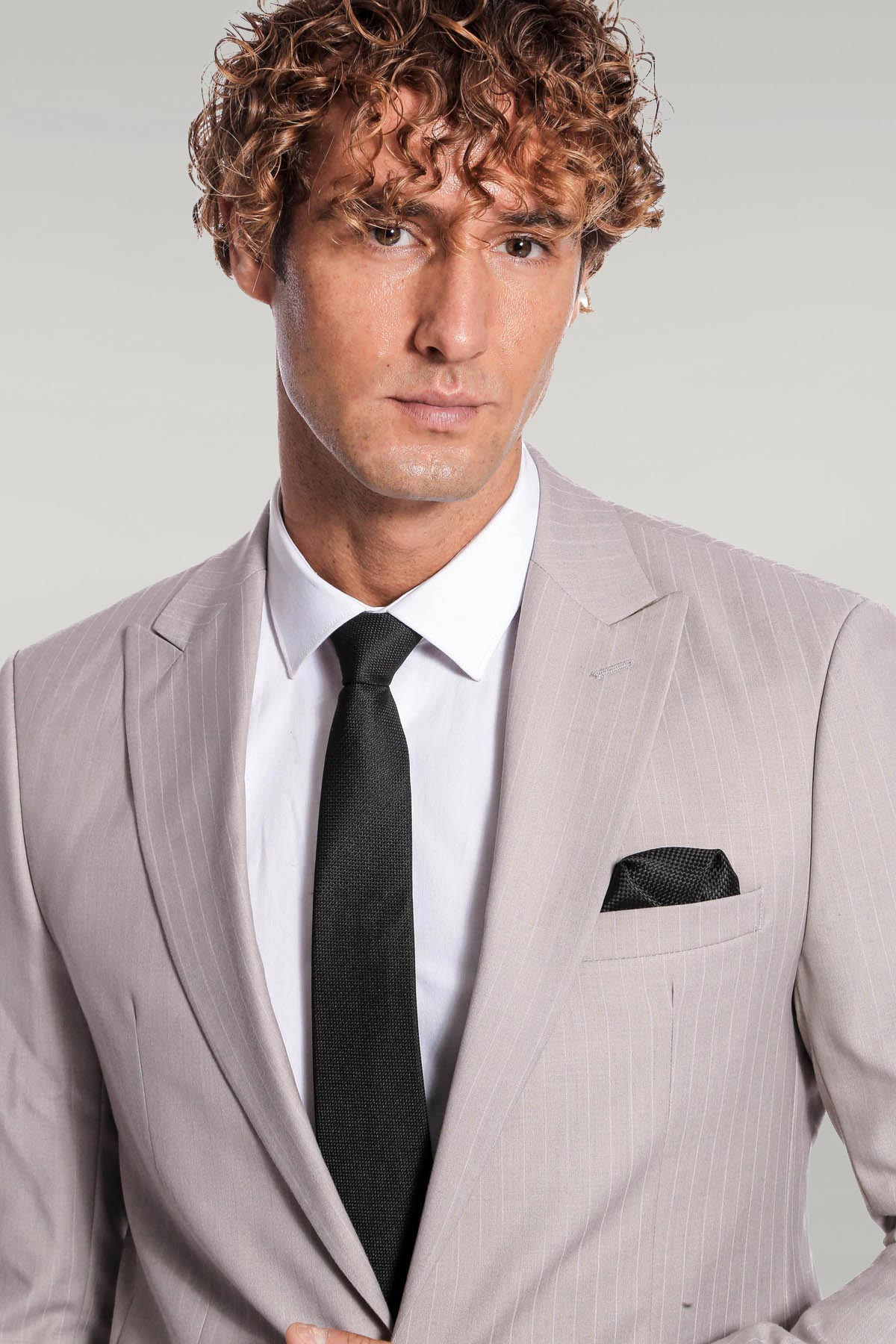 KOALA SYDNEY 2 Piece Striped Grey Men Suit