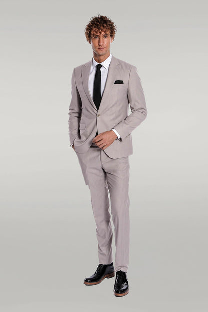 KOALA SYDNEY 2 Piece Striped Grey Men Suit