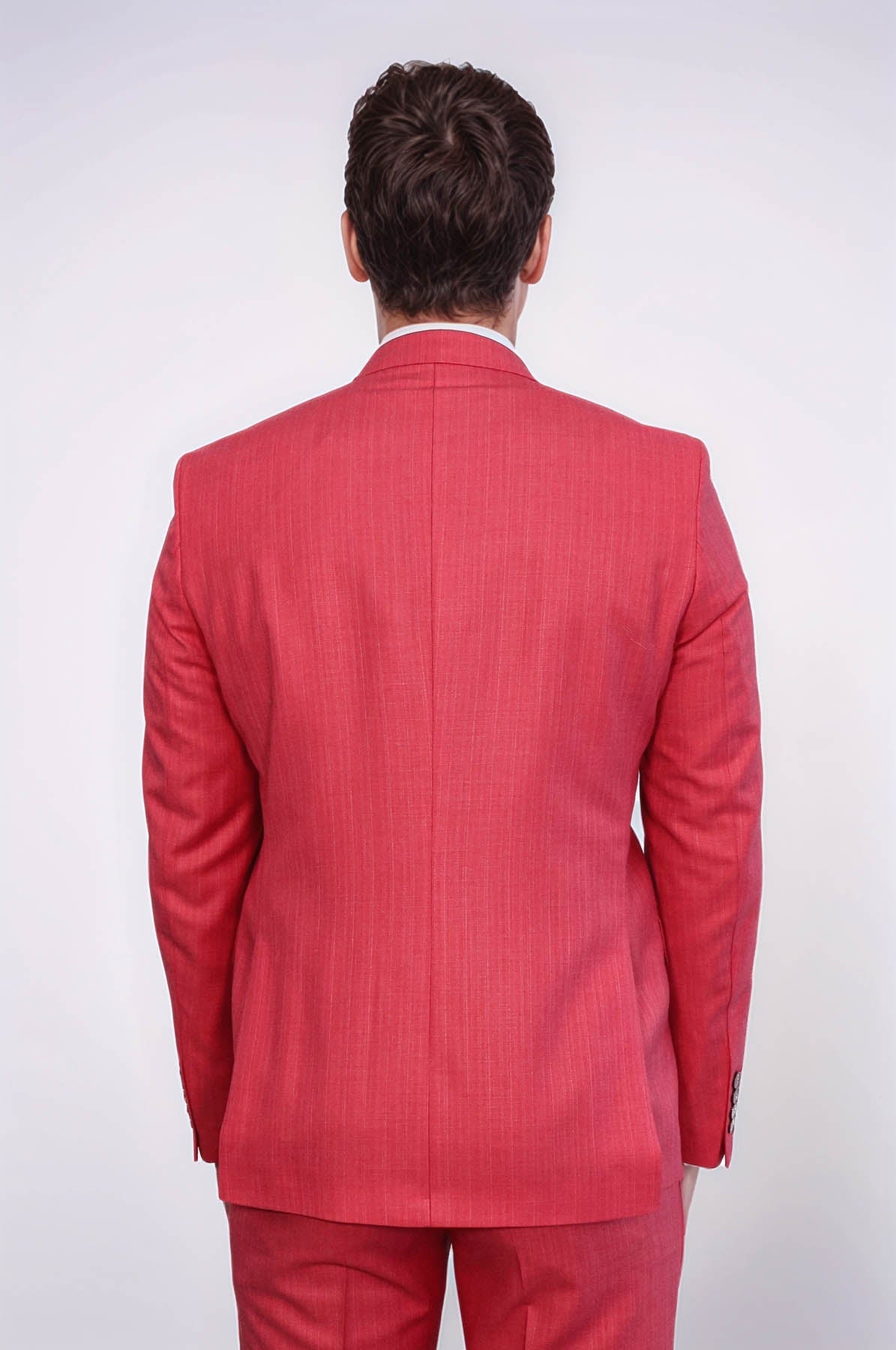 KOALA SYDNEY  Two Piece Slim Fit Single Button Coral Red Men Suit