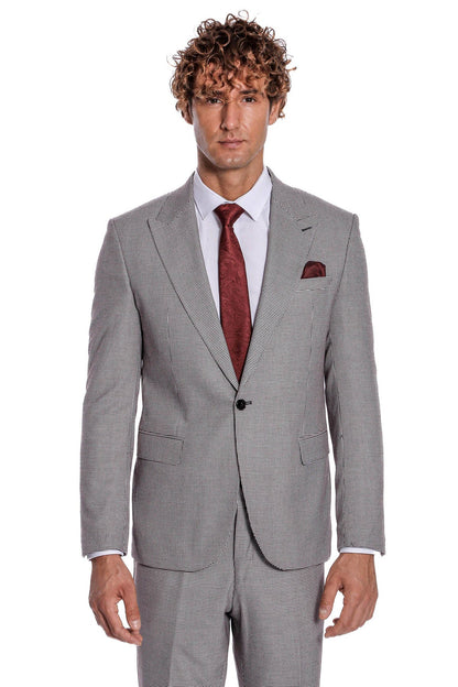 KOALA SYDNEY  Two Piece Patterned Grey Men Suit