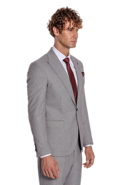 KOALA SYDNEY  Two Piece Patterned Grey Men Suit