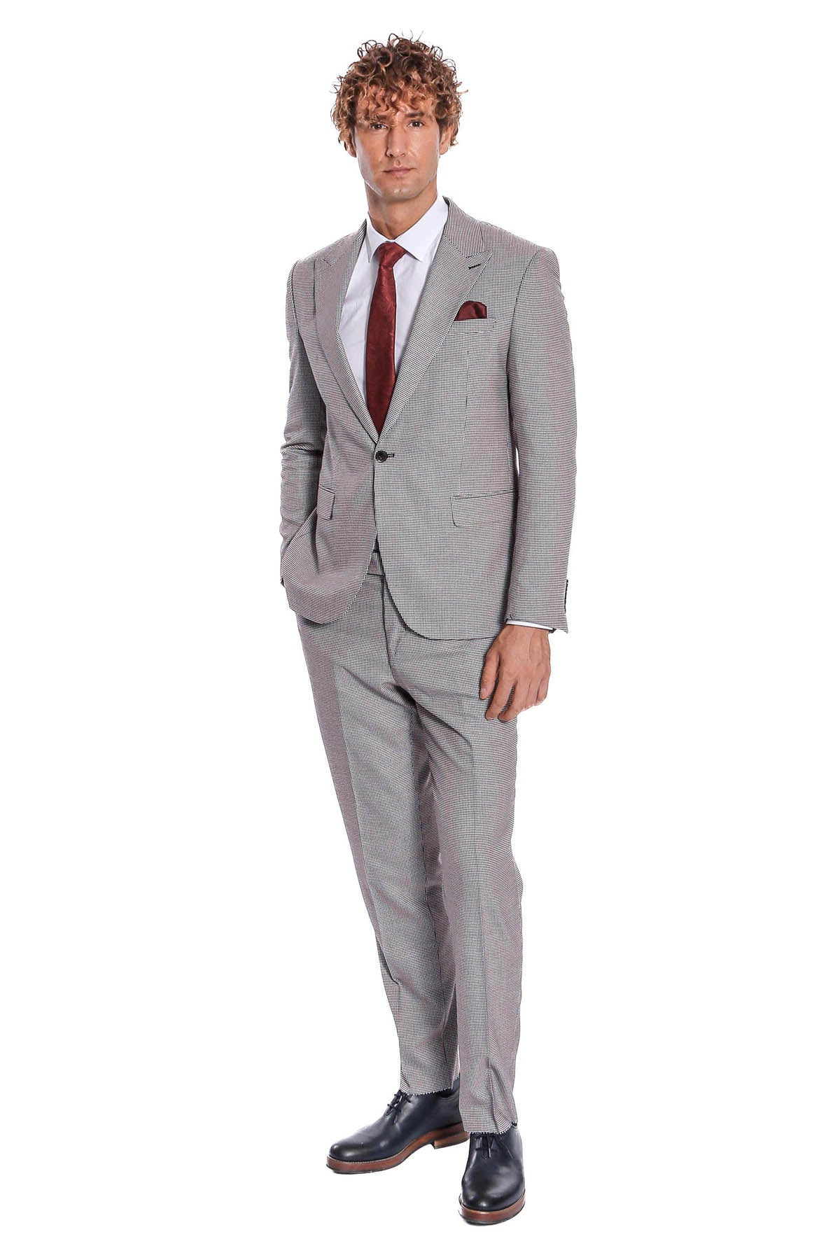 KOALA SYDNEY  Two Piece Patterned Grey Men Suit