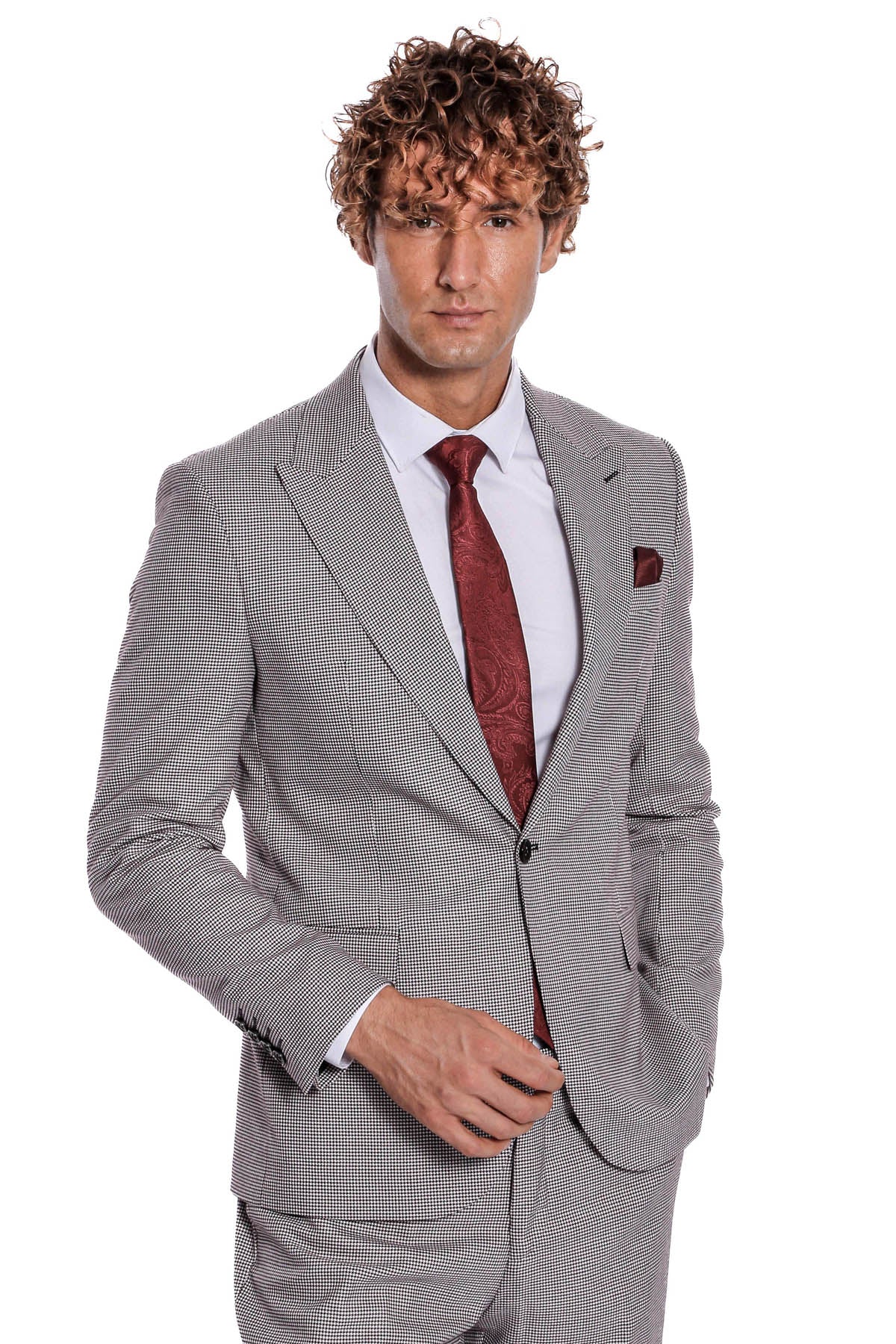 KOALA SYDNEY  Two Piece Patterned Grey Men Suit