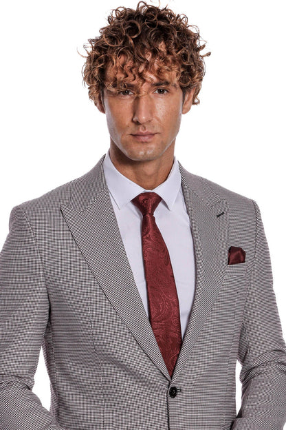 KOALA SYDNEY  Two Piece Patterned Grey Men Suit