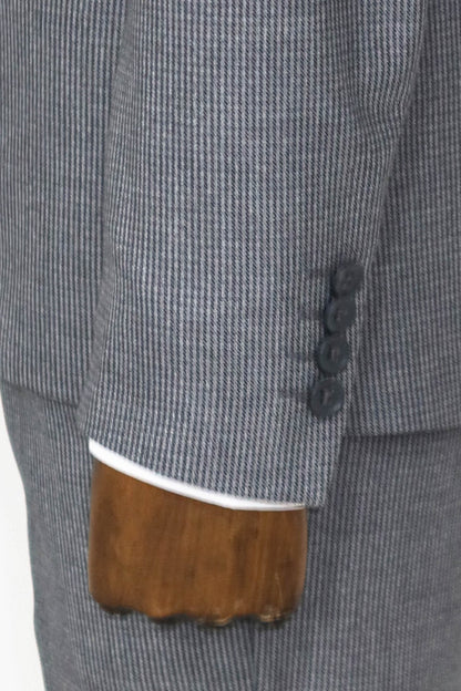 KOALA SYDNEY  Slim Fit Houndstooth Patterned 2 Piece Grey Men Suit