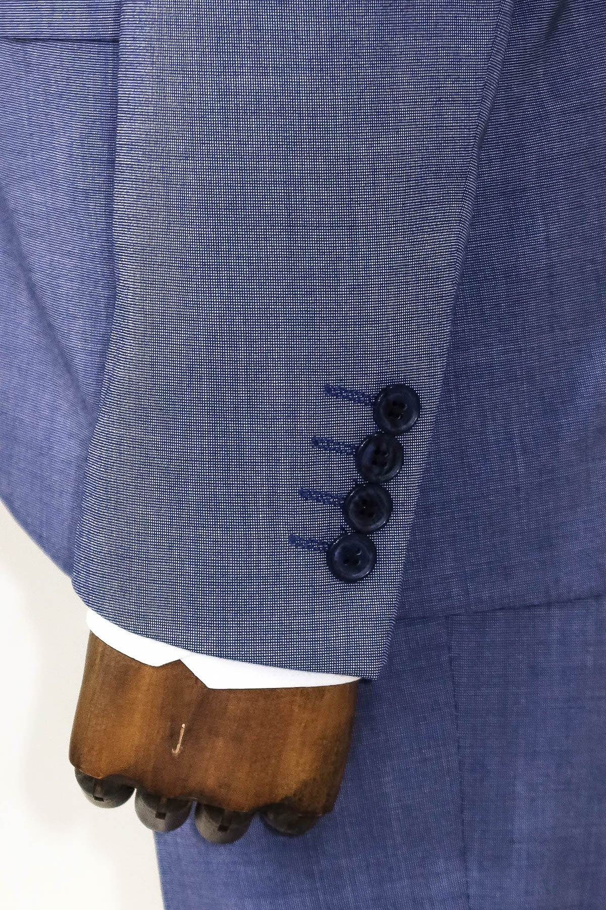Patterned Two Piece Blue Men Suit -