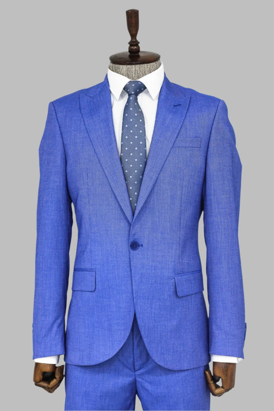KOALA SYDNEY  2 Piece Patterned Slim Fit Blue Men Suit -