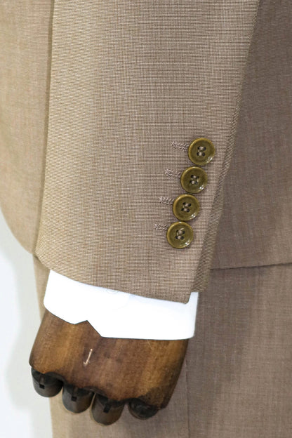 KOALA SYDNEY  2 Piece Patterned Slim Fit Dark Beige Men Suit -