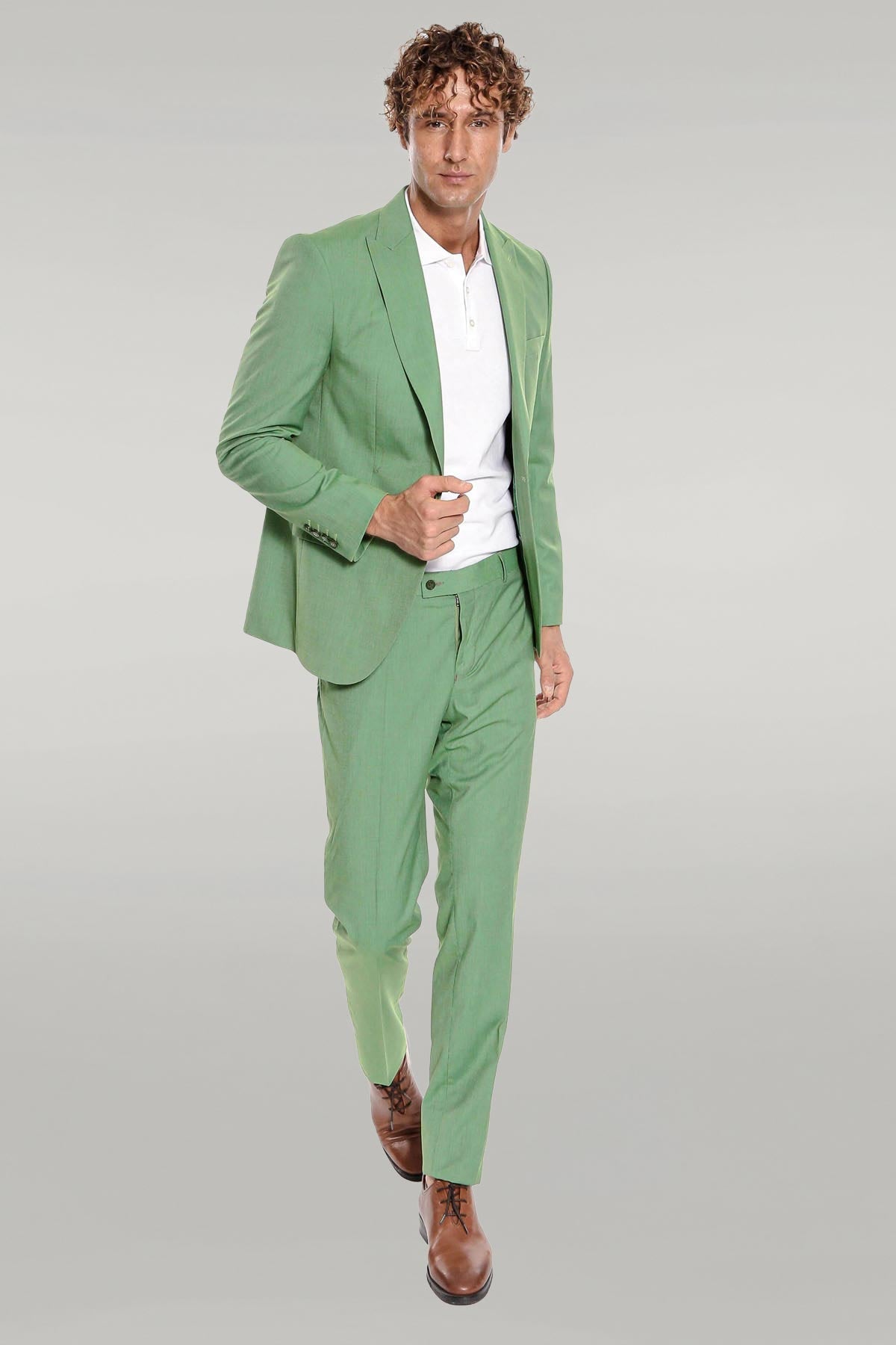 KOALA SYDNEY  2 Piece Patterned Slim Fit Green Men Suit -