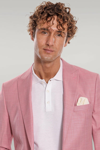 KOALA SYDNEY Patterned 2 Piece Slim Fit Pink Men Suit