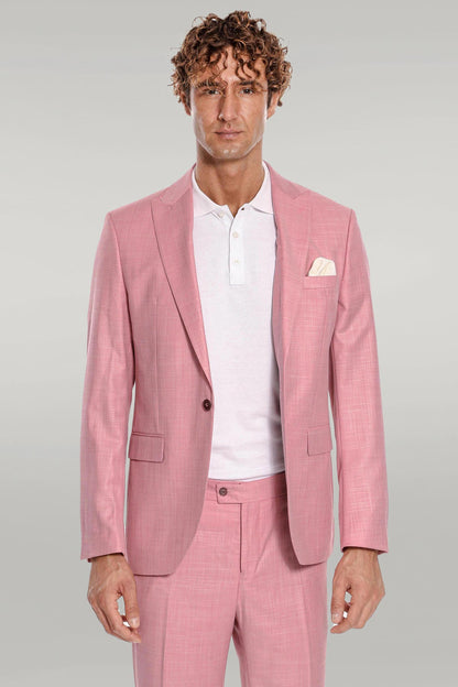 KOALA SYDNEY Patterned 2 Piece Slim Fit Pink Men Suit