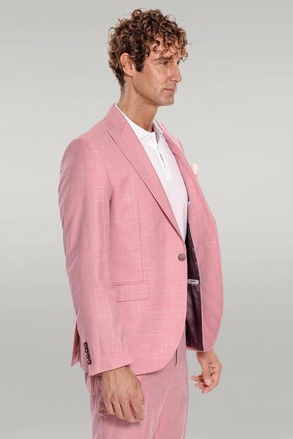 KOALA SYDNEY Patterned 2 Piece Slim Fit Pink Men Suit