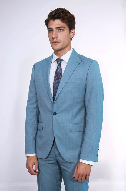 KOALA SYDNEY Patterned 2 Piece Slim Fit Oil Green Men Suit