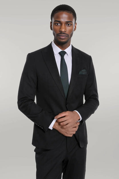 KOALA SYDNEY Plain 2 Piece Slim Fit Black Men Suit