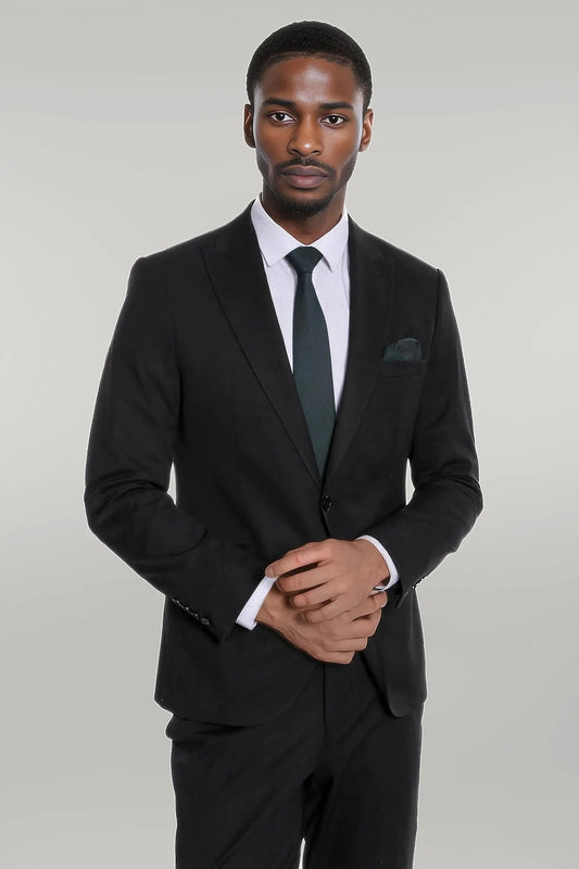 KOALA SYDNEY Plain 2 Piece Slim Fit Black Men Suit