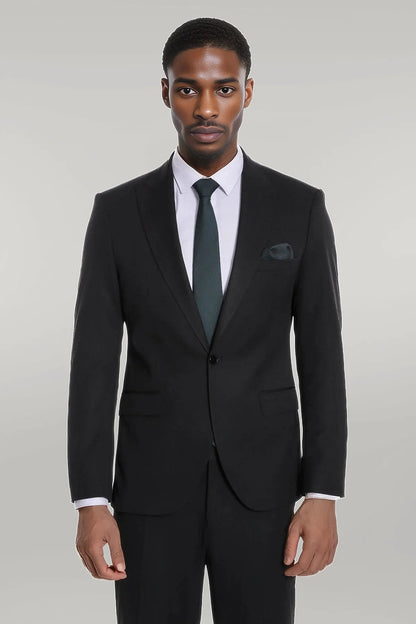 KOALA SYDNEY Plain 2 Piece Slim Fit Black Men Suit