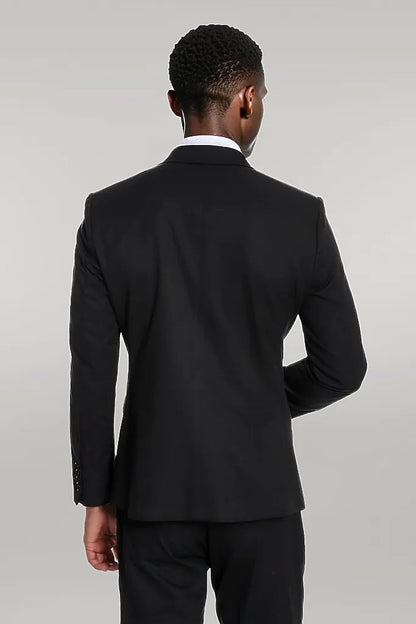 KOALA SYDNEY Plain 2 Piece Slim Fit Black Men Suit