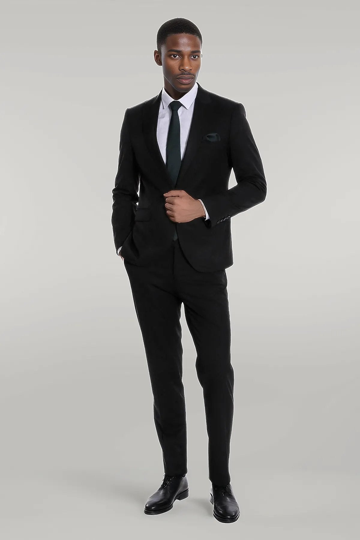 KOALA SYDNEY Plain 2 Piece Slim Fit Black Men Suit