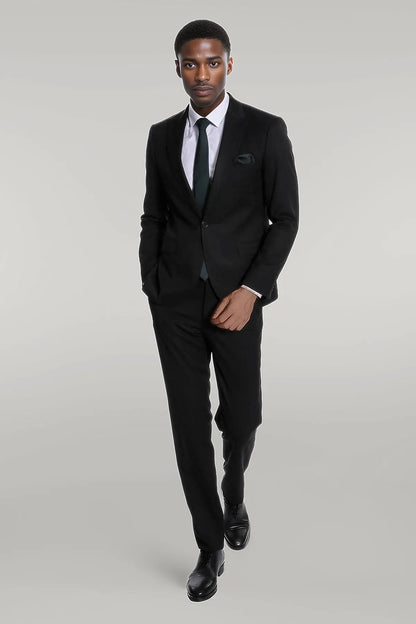 KOALA SYDNEY Plain 2 Piece Slim Fit Black Men Suit
