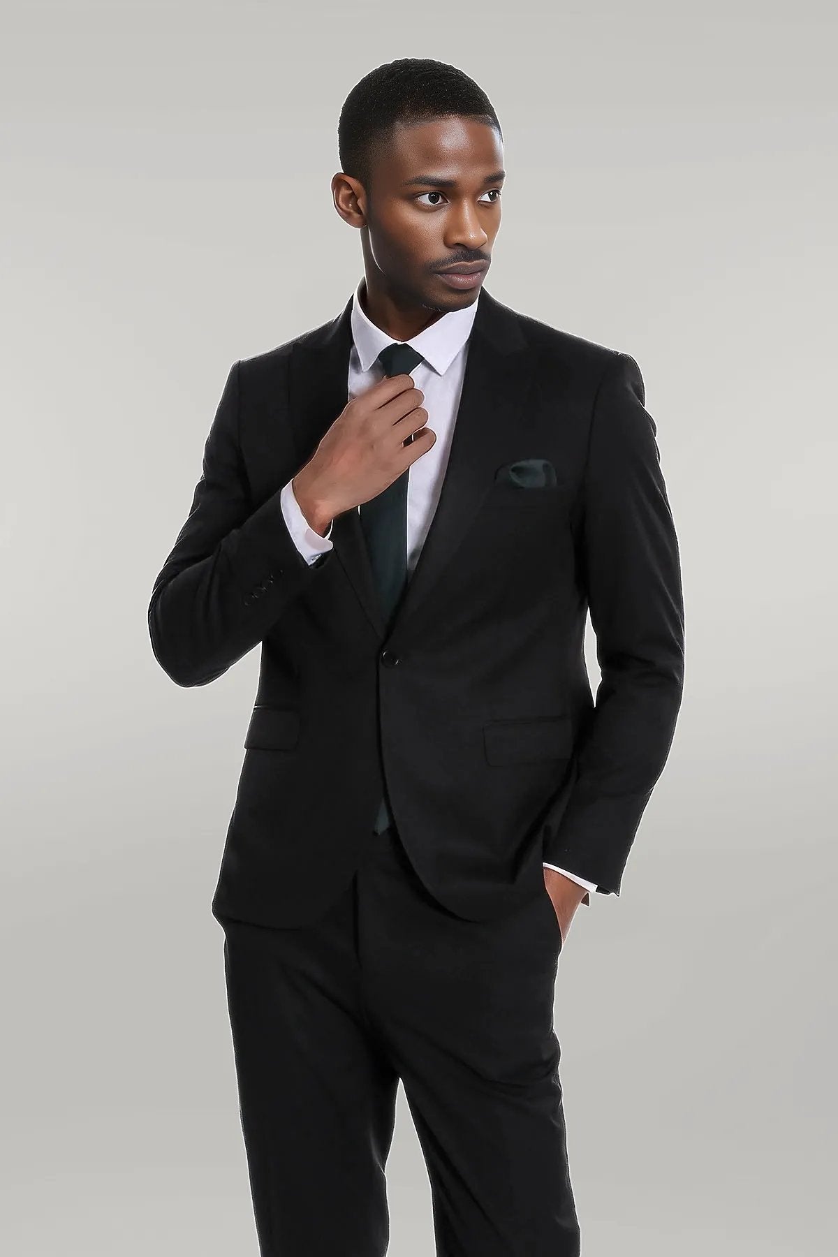 KOALA SYDNEY Plain 2 Piece Slim Fit Black Men Suit
