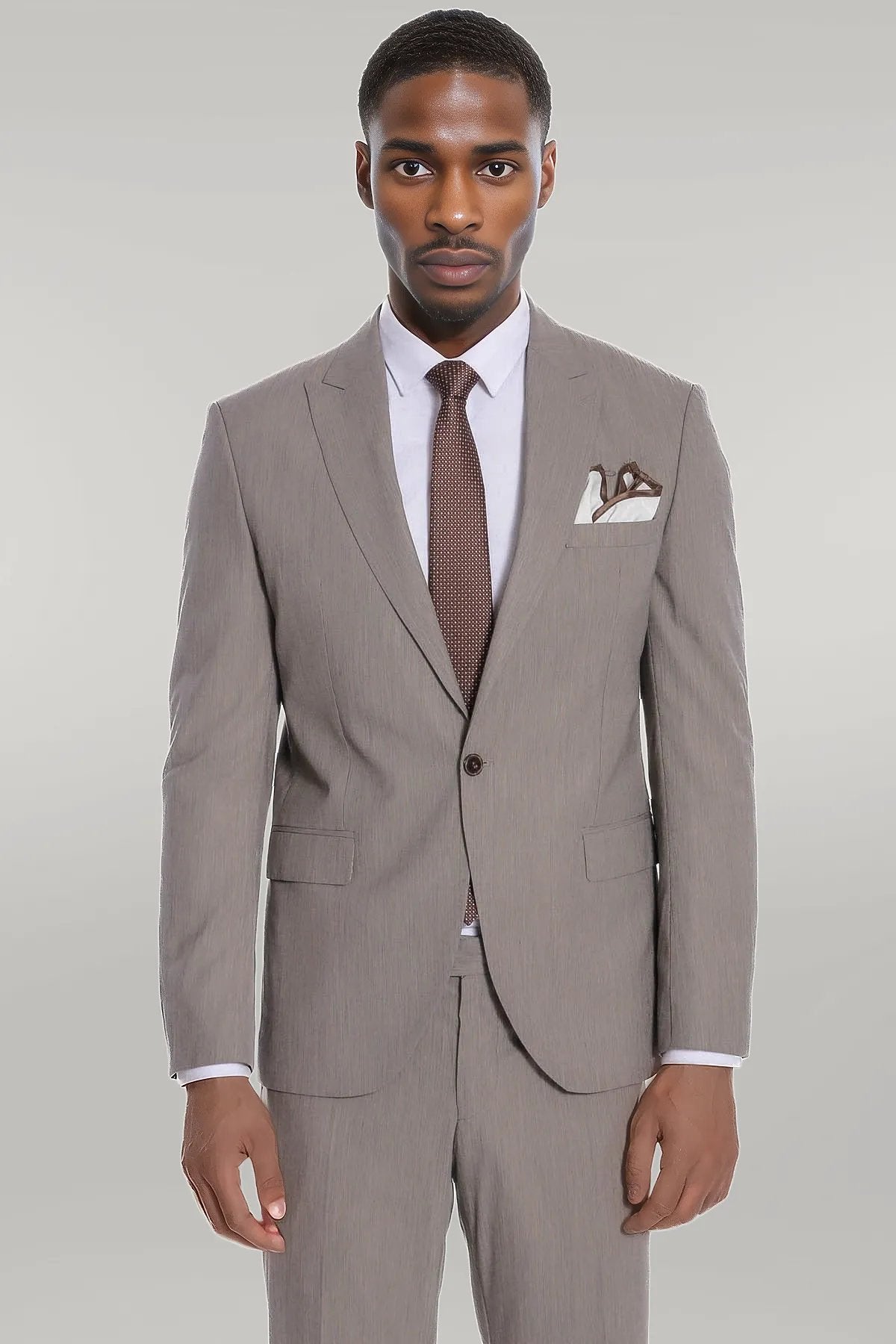 KOALA SYDNEY Plain 2 Piece Slim Fit Dark Grey Men Suit