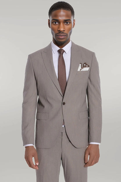 KOALA SYDNEY Plain 2 Piece Slim Fit Dark Grey Men Suit