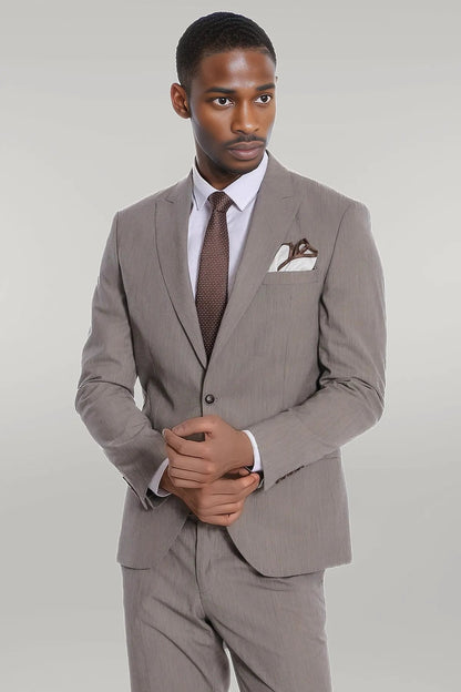 KOALA SYDNEY Plain 2 Piece Slim Fit Dark Grey Men Suit