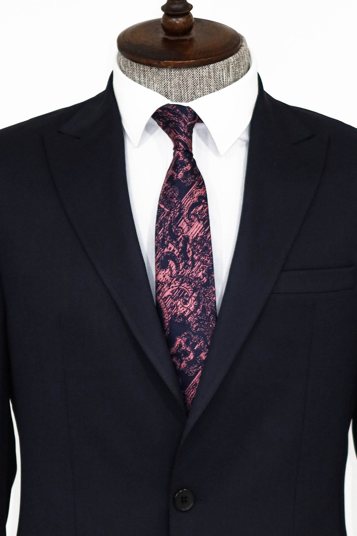 Plain 2 Piece Slim Fit Dark Blue Men Suit and Shirt Combination