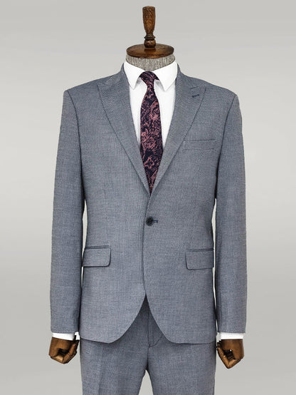 KOALA SYDNEY  Plain 2 Piece Slim Fit Blue Men Suit -